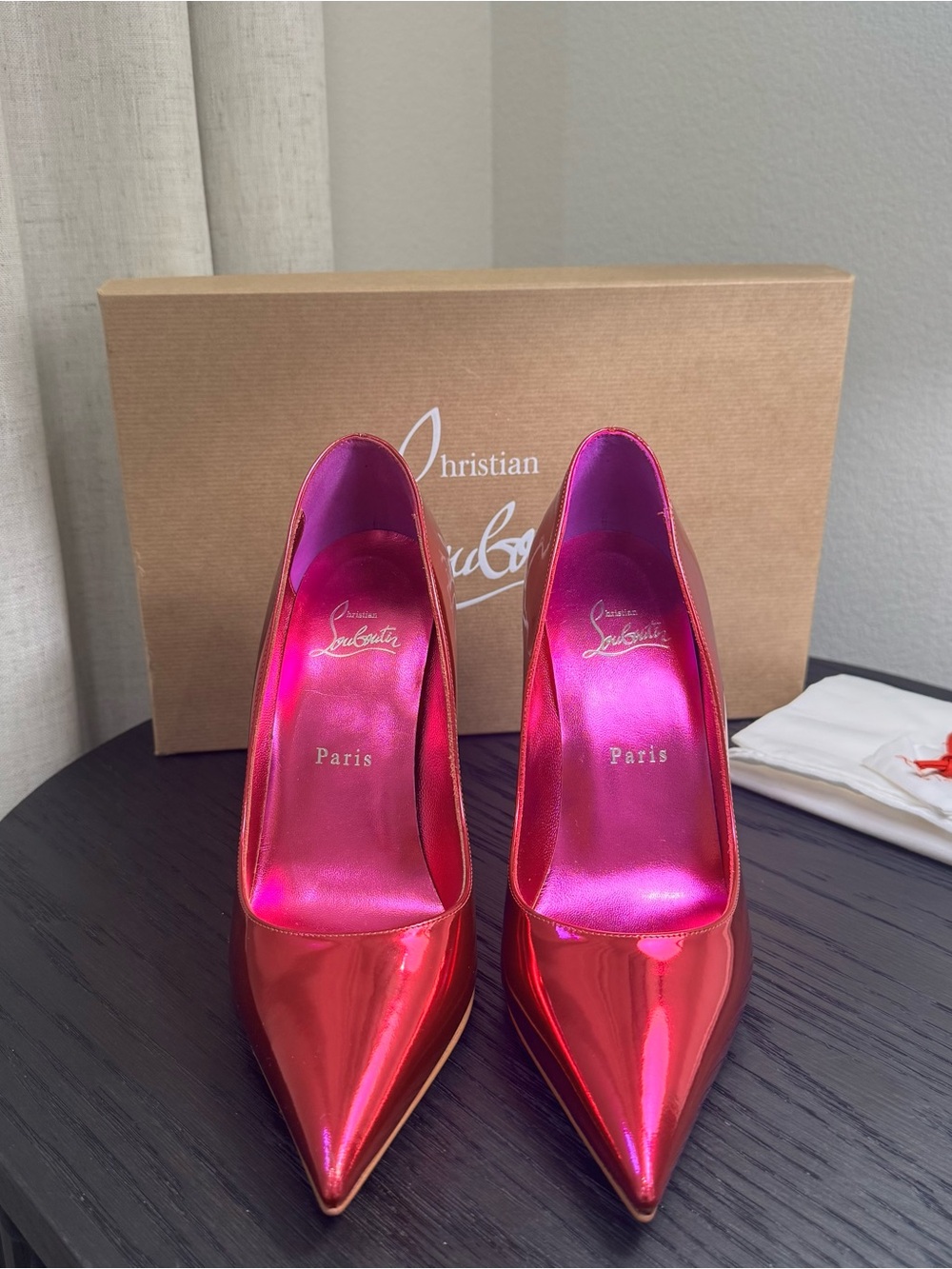 Christian Louboutin Miss Z 100 Pumps Metallic Pink 38 - Picture 2 of 9